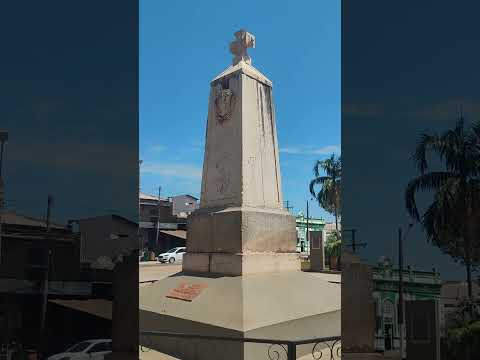 Marco do Jauru, Catedral São Luiz e praça Barão do Rio Branco,Centro histórico de Cáceres-MT.