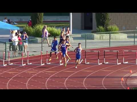 VarB 300m Hurdles at Sunset League Finals 5-4-18 - Los Alamitos Boys