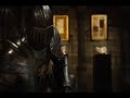 Full Plated Knight With Big Sword Fighting Skeleton Of Triceratops While Separate Ways