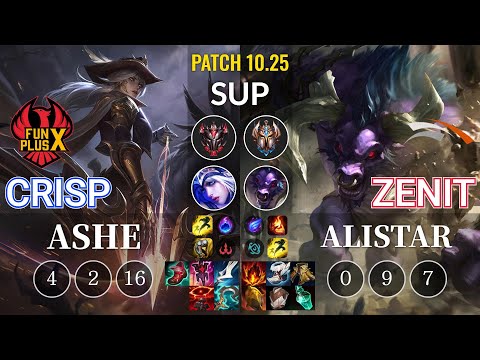 FPX Crisp Ashe vs HLE Zenit Alistar Sup - KR Patch 10.25