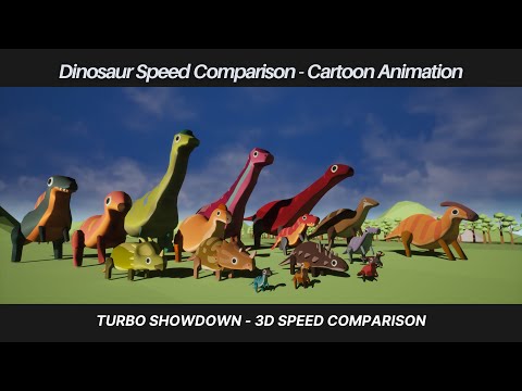Dinosaur Speed Comparison - Cartoon Animation - 3D Speed Comparison | Turbo Showdown