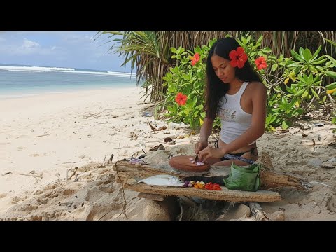 fishing for lunch & cooked it on the beach