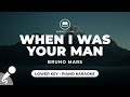 When I Was Your Man Bruno Mars Lower Key Piano Karaoke