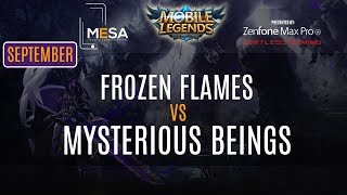 MeSA Mobile Legends September 2018: Frozen Flames Vs Mysterious Beings