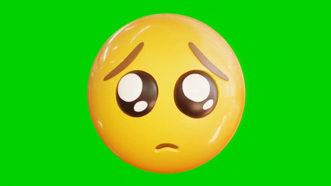 Animated crying sad emoji. Emoticon stock video. 3d Seamless loopable. green screen background