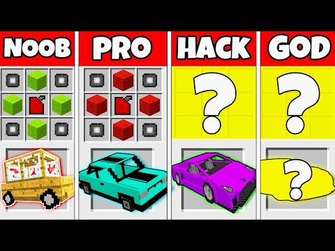 SUPER CAR CRAFTING CHALLENGE - NOOB vs PRO vs HACKER in Minecraft Battle / Animation