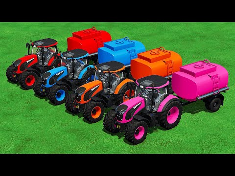 FENDT TRACTORS vs JOHN DEERE vs CASE vs COLORED PARKOUR - Farming Simulator 22
