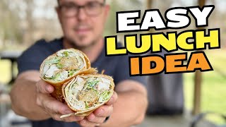 Chopped Chicken Caesar Salad Wraps - with Homemade Croutons and Parmesan Cheese Crust