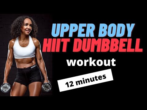 12 min HIIT dumbbell workout upper body | strength training over 40 female