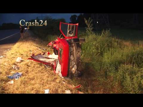 Schwerer Unfall mit fünf Verletzten auf der B 9 bei Jockgrim am 04.07.14