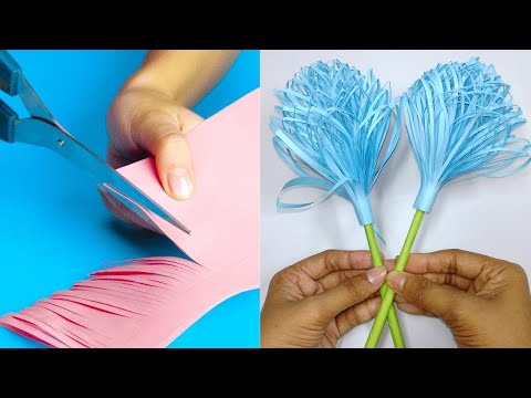Giant Fluffy Paper Flowers | Pretty Flower Ideas | Paper Craft Flowers
