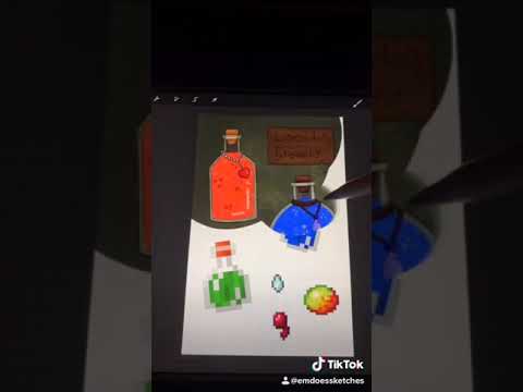 HP Drawings - Drawing minecraft potions in own style #shorts #draw #drawing #art #artwork #painting #tiktokart