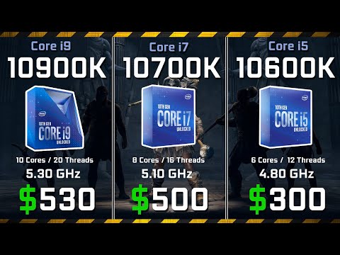 Core i9-10900K vs i7-10700K vs i5-10600K Test in Games and Render Performance