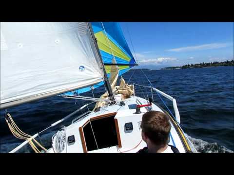 Guemes Channel Spinnaker Run - Santa Cruz 27 - 6/07/14