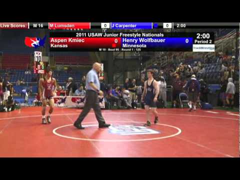 Junior Freestyle 125 - Aspen Kmiec (KS) vs. Henry Wolfbauer (MN)