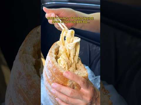 EVERYTHING I FOUND INSIDE $500 STUFFED BREAD #shorts #viral #mukbang
