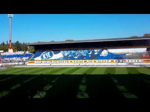 30.10.216 Choreographie Karlsruher SC, Rauchbombe/Rauchwolke VfB Stuttgart Derby Wildparkstadion