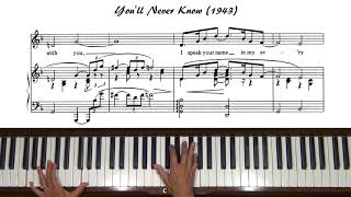 You'll Never know (1943 Harry Warren) Piano Tutorial