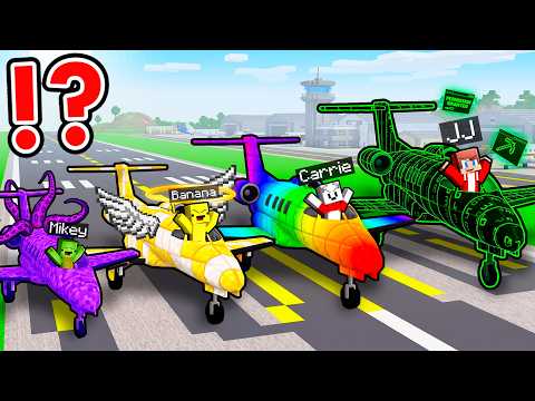 Mikey vs JJ vs Friends: STRANGE AIRPLANE BATTLE in Minecraft - Maizen