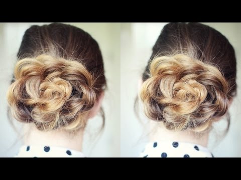 Quick and Easy Flower Bun Hairstyle | School Hairstyles | Braidsandstyles12 Video