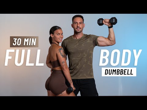 20 MIN FULL BODY HIIT Workout With Weights At Home No Repeat No Jumping
