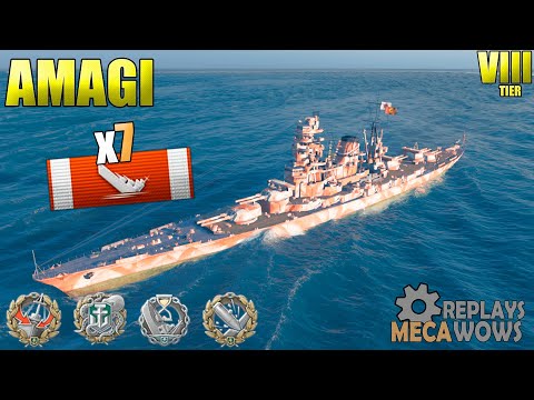 BattleShip Amagi 7 Kills & 158K Damage | World of Warships