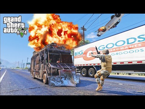 GTA 5 Armored Boxville Crashes Hard Police Chase - Impact Compilation - Destruction