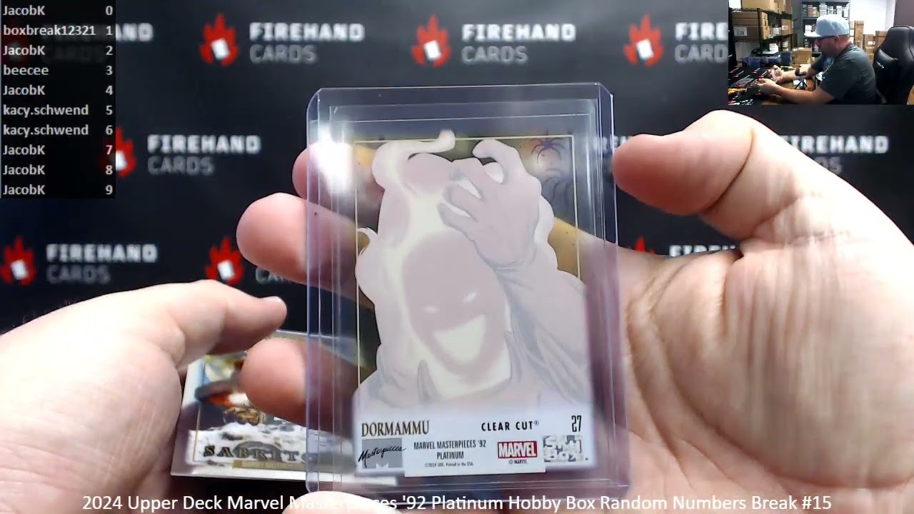 12/13/2024 2024 Upper Deck Marvel Masterpieces '92 Platinum Hobby Box Random Numbers Break #15
