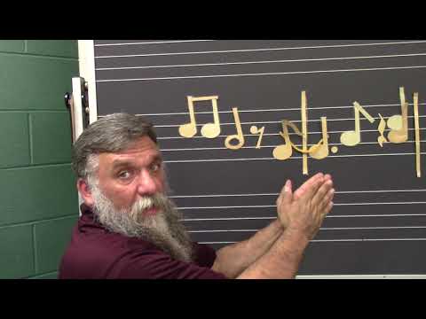 Handbell (Tone Chime) lesson 2- eighth note subdivision on notes F, A and C