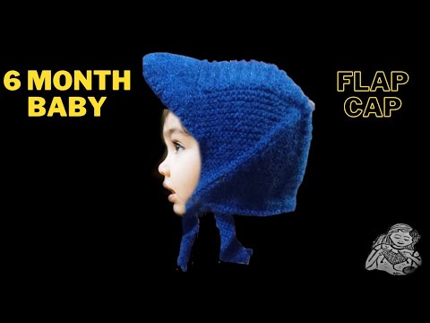 6 month baby flap cap | Latest new born baby flap design | knitting woolen cap for beginners| #knit