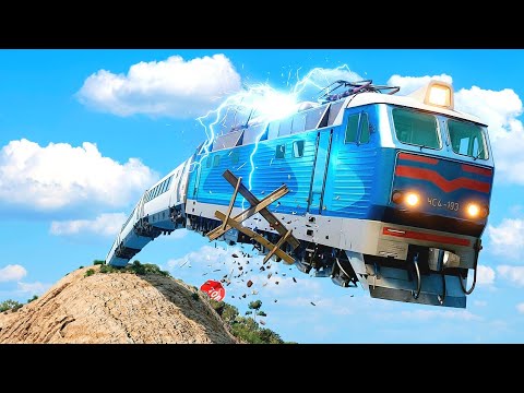 NO BRAKES 2 | Massive Train vs Cliff - BeamNG.Drive
