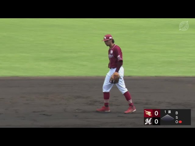 【ファーム】イーグルス・入江大樹 センターへ抜けそうな打球を処理し素早い送球でアウトを奪う!!  2024年7月28日 千葉ロッテマリーンズ 対 東北楽天ゴールデンイーグルス