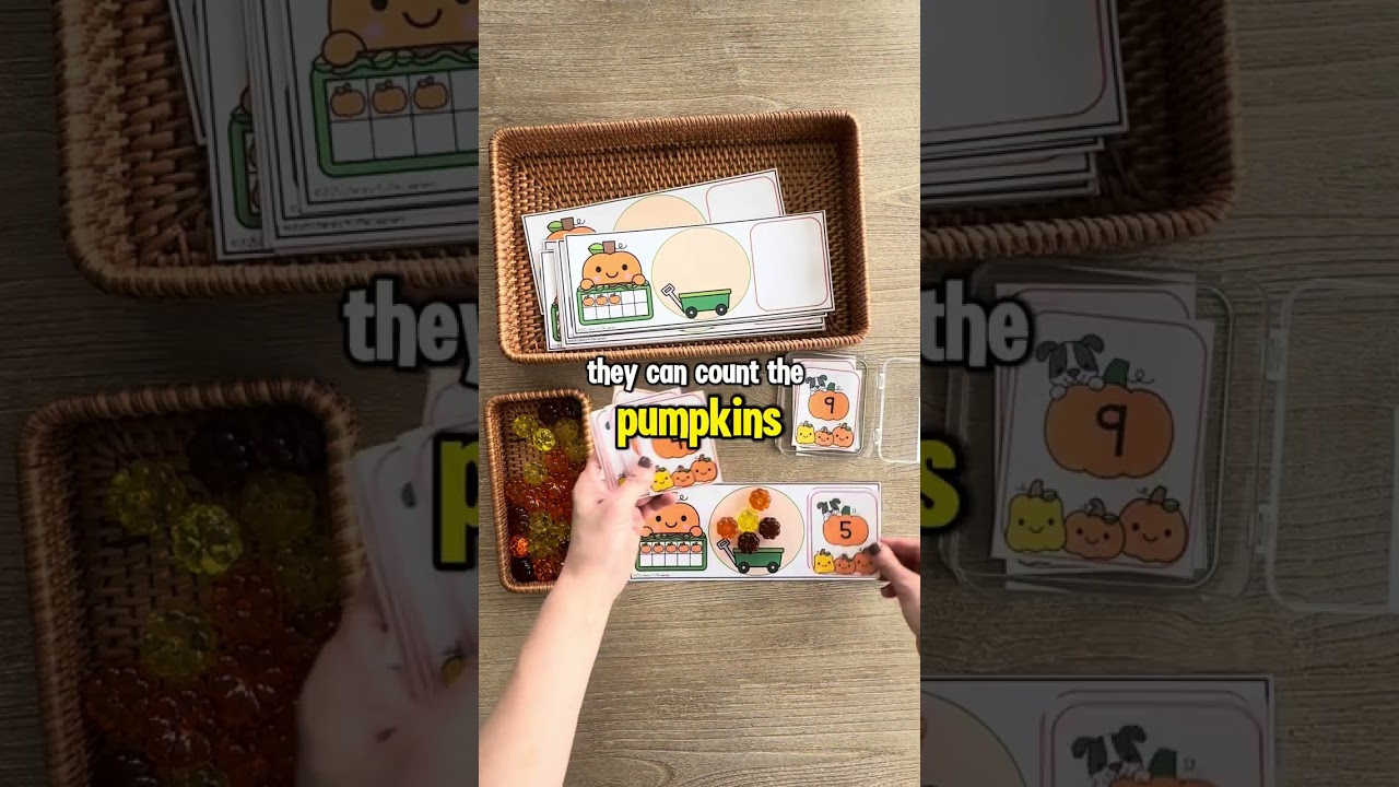 Pumpkin Patch Tens Frame Match – Fall Math Center for Kindergarten