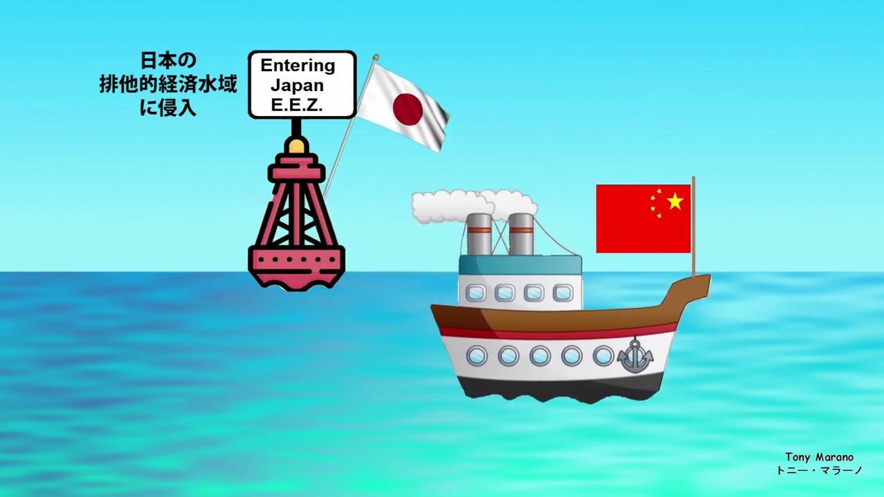 字幕【テキサス親父】　日本と中国漁船