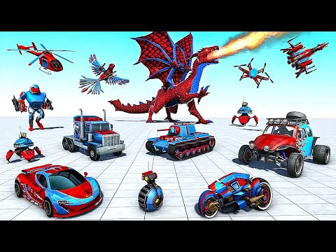 Frog Robot Dragon Transform War Future City - Android GamePlay
