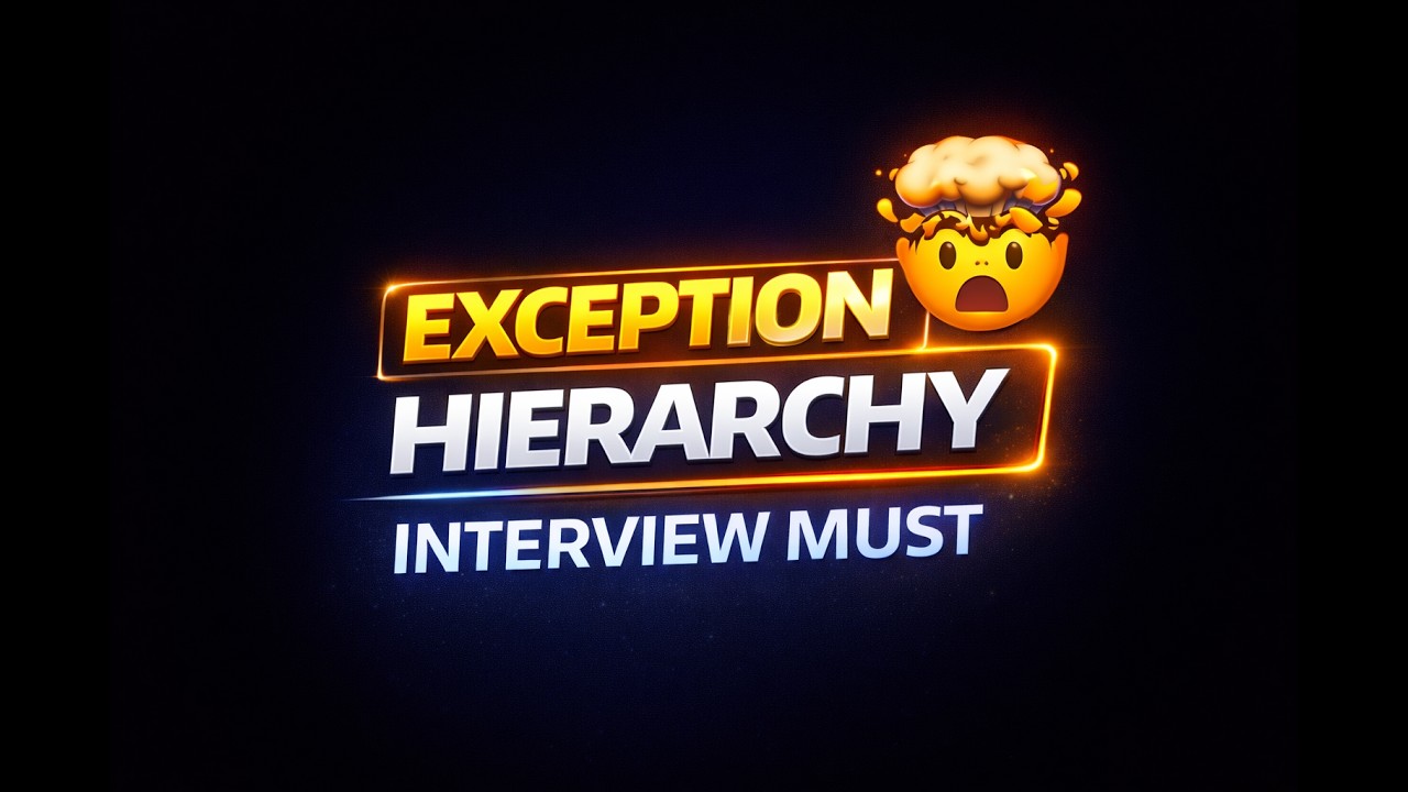 Java Exception Handling Hierarchy Explained | Theory + Code + Interview Questions  #java