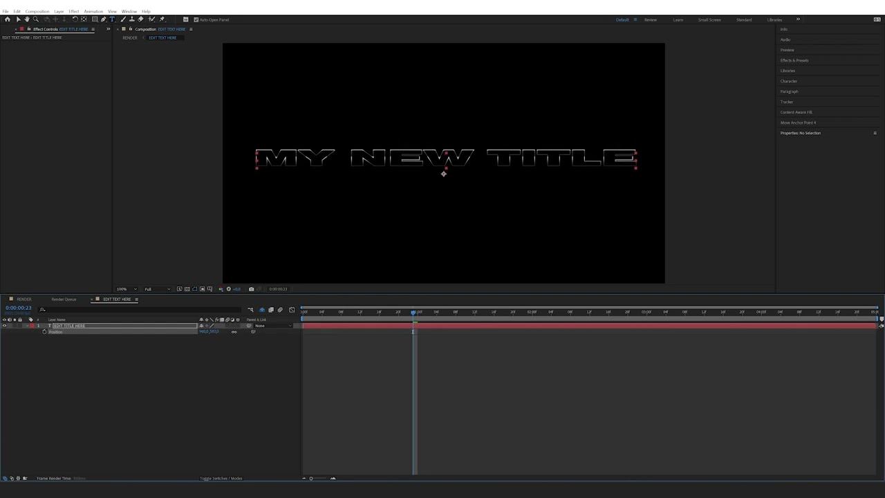 How to edit the Epic Car Intro Trailer Title in After Effects