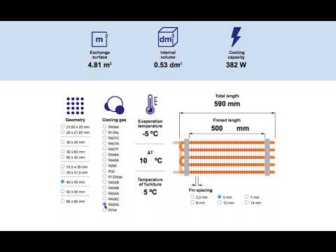 Calculate the cooling capacity of an evaporator with the SEREVA's online tool