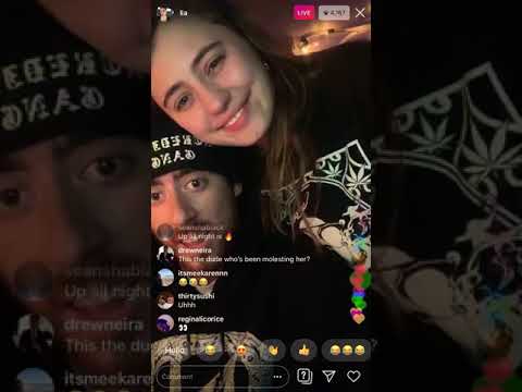 Lia Marie Johnson IG live with boyfriend drunk making out