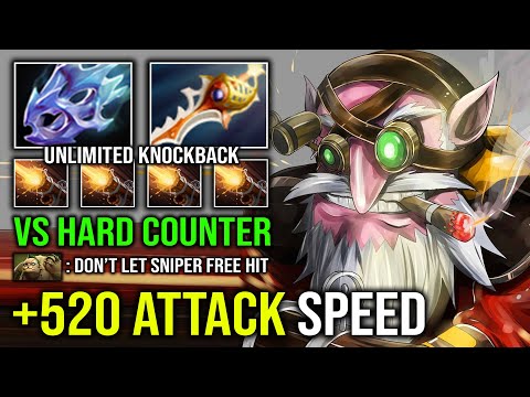 WTF +520 Attack Speed Unlimited Knockback Max Range Sniper Even Counter Can't Get Close Dota 2