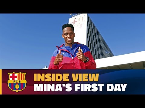 [BEHIND THE SCENES] Yerry Mina's first day at Barça