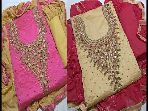 Overview of georgette embroidered salwar suite