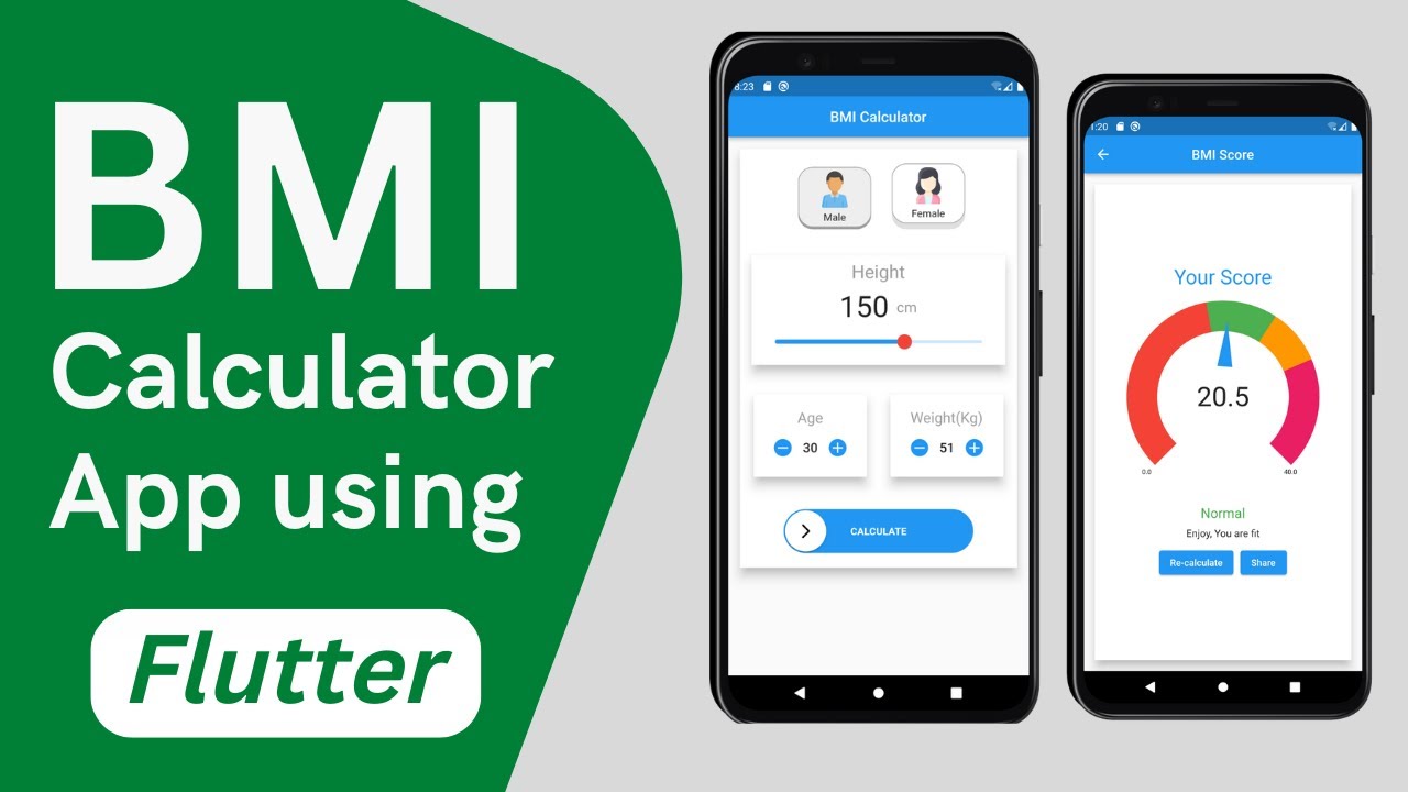 Build BMI Calculator Application using Flutter | Flutter BMI App [2022]