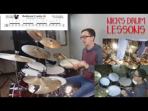 Rudiment Combo #4  Single Stroke/6 Stroke Roll - Nick's Drum Lessons