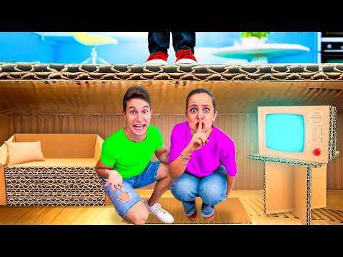 HO COSTRUITO UNA STANZA SEGRETA DI CARTONE CON I NOSTRI AMICI!📦