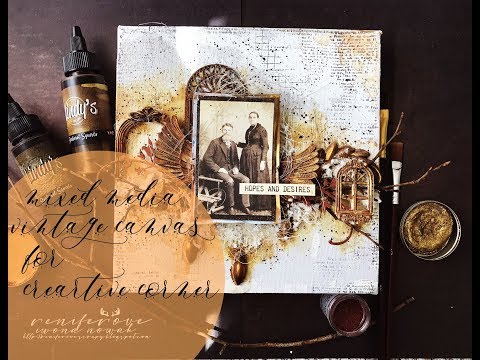 Mixed Media Vintage Canvas for Creartive-Corner