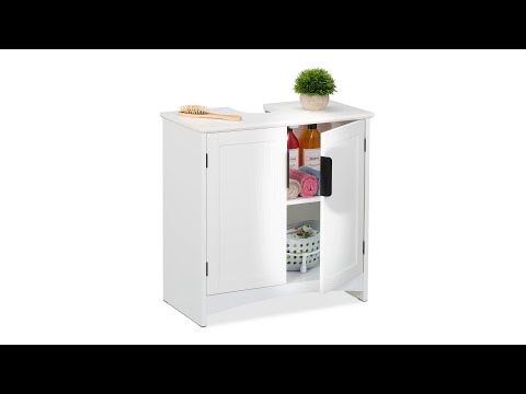 Meuble sous lavabo Noir - Blanc - Fer - 60 x 60 x 30 cm