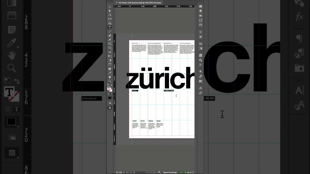 Swiss style typography poster design study, 