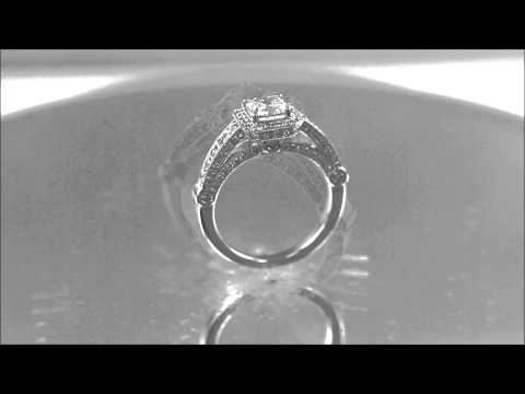 18K WHITE GOLD CUSHION CUT DIAMOND ENGAGEMENT RING ART DECO 1.50CT - KNR INC - 697