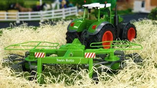 JAMARA RC TRACTOR with rotary rakes | RC farm action video